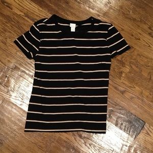 Gold and White Striped H&M T-Shirt Women’s